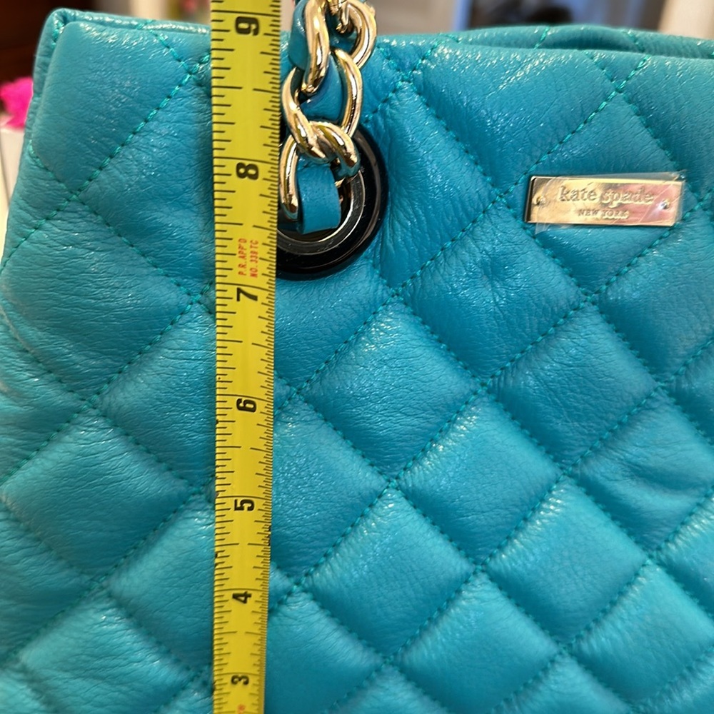KATE SPADE Sm Maryanne Gold Coast mid teal hand bag quilted original dust bag - Picture 15 of 16
